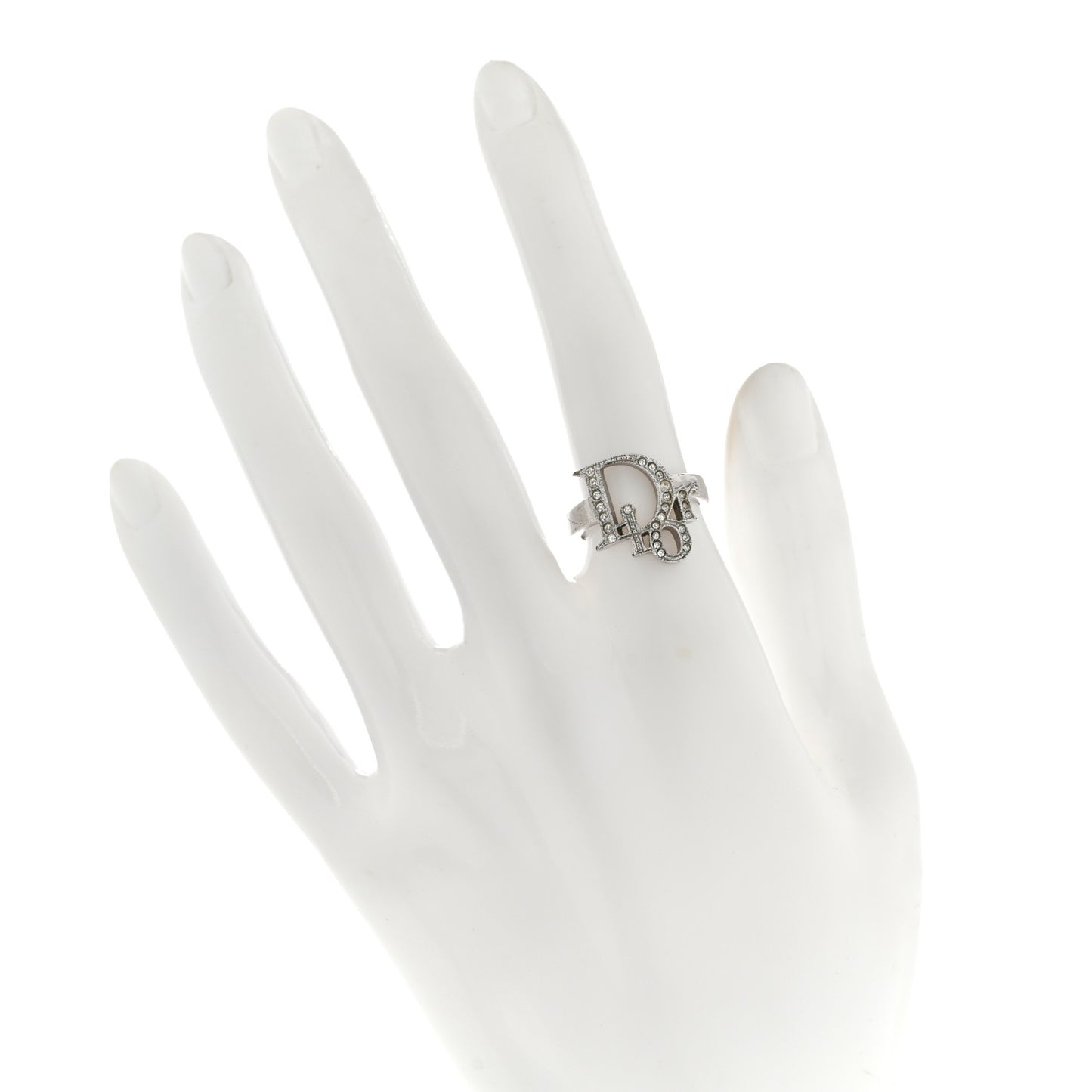 Crystal Logo Ring 49 5 Silver