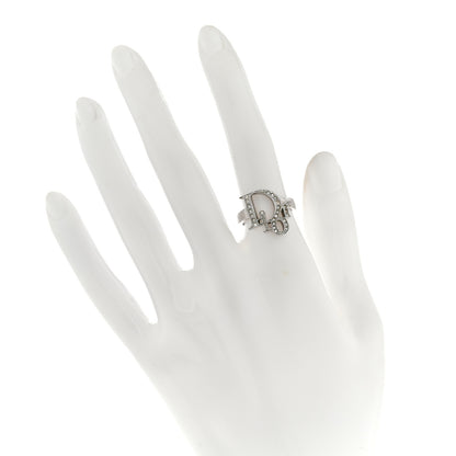 Christian Dior Crystal Logo Ring 49 5 Silver 2 of 5