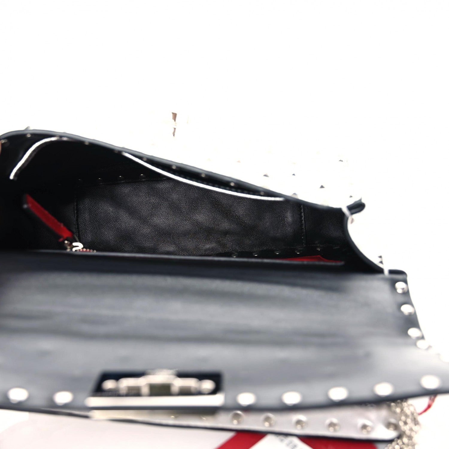 Valentino Garavani Metallic Nappa Medium Rockstud Spike Shoulder Bag Silver 7 of 10