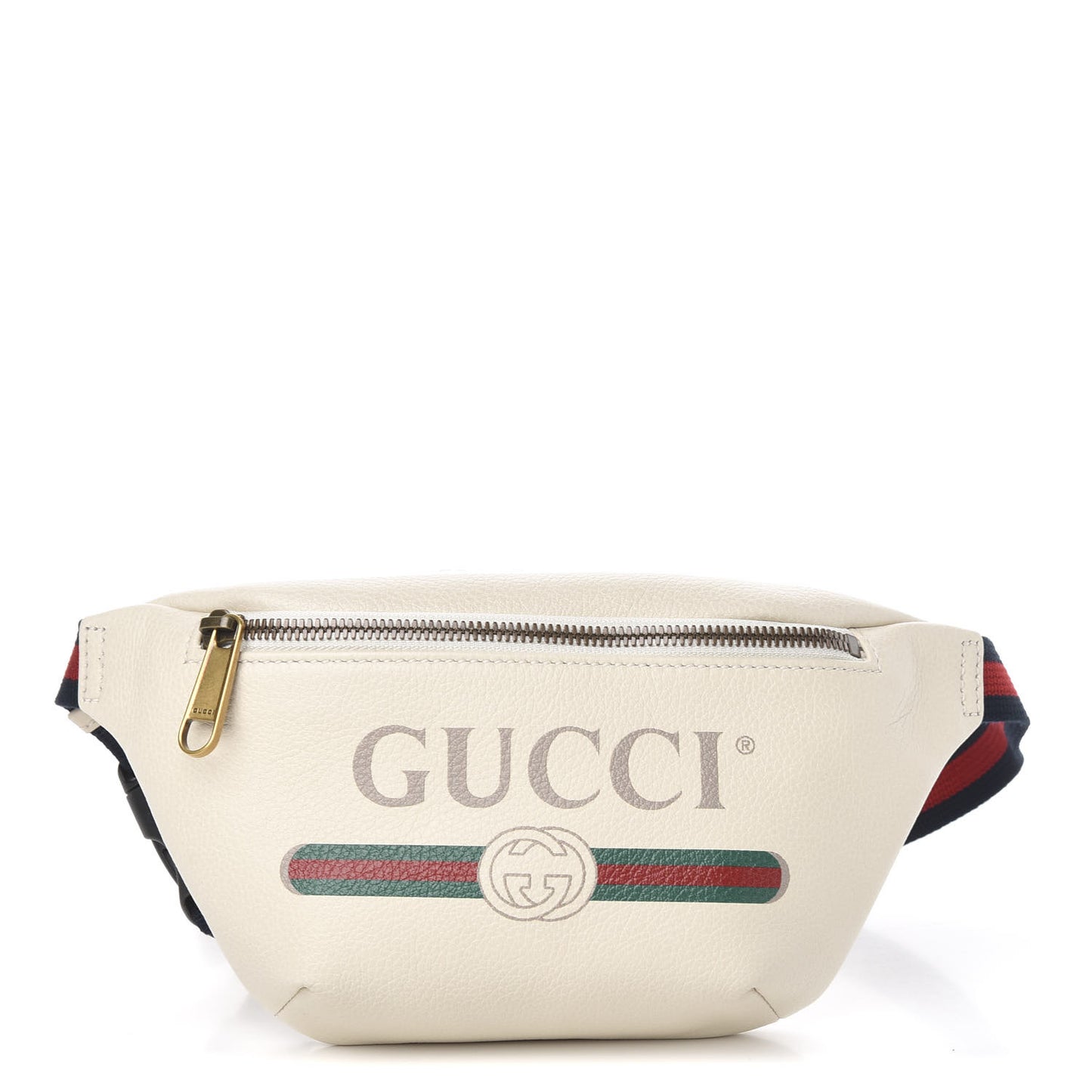 Grained Calfskin Small Logo Belt Bag White