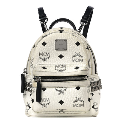 MCM Visetos Side Stud X-Mini Stark Bebe Boo Backpack White 1 of 14