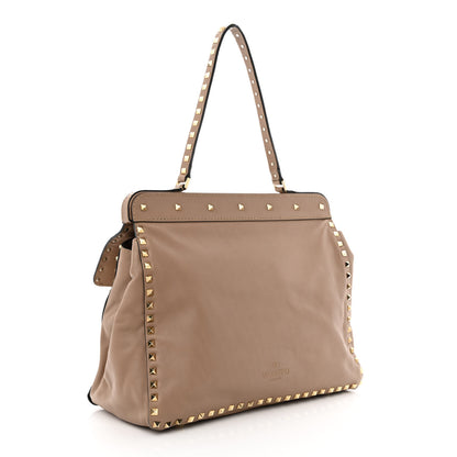 Valentino Garavani Nappa Rockstud Frame Handle Bag Poudre 3 of 12