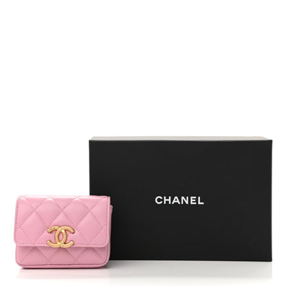 Chanel Lambskin Lacquered Metal Quilted Flap Chain Belt Bag Pink 11 of 11