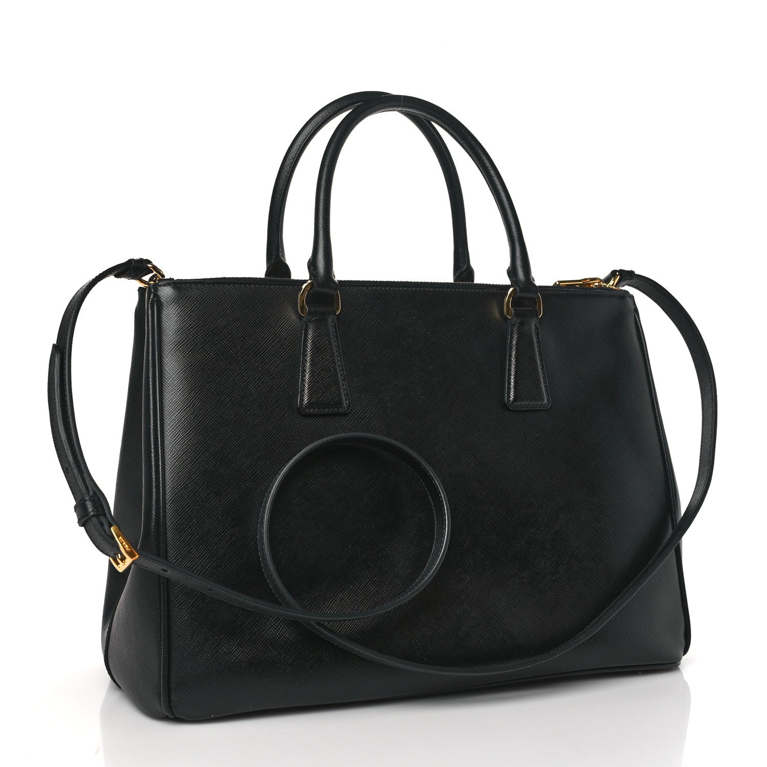 Prada Saffiano Medium Galleria Double Zip Tote Black 3 of 13