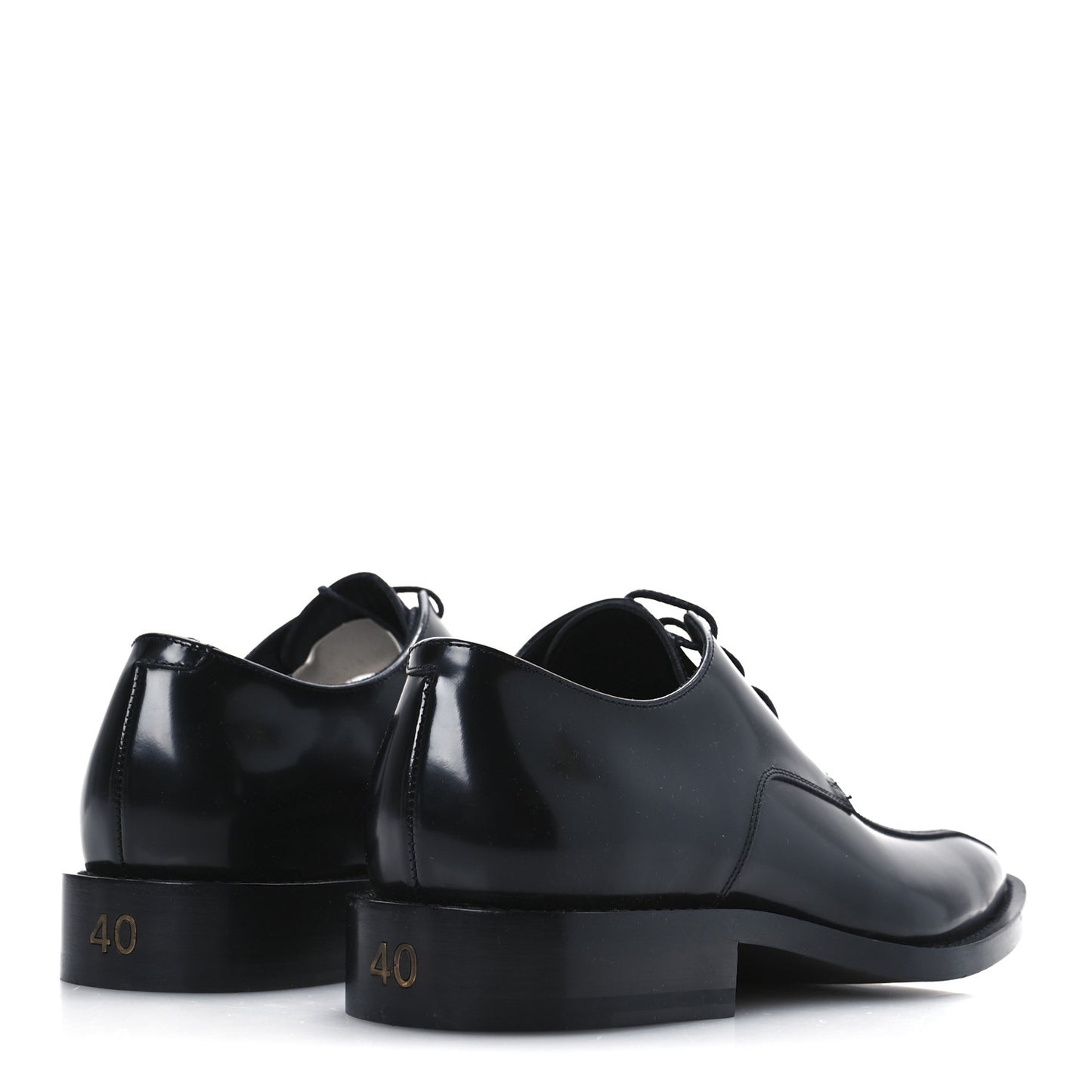 Calfskin Mens Square Toe Derby Shoes 40 Black