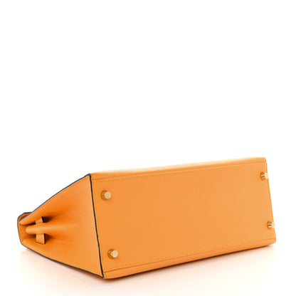 Hermes Epsom Horseshoe Kelly Sellier 28 Jaune D'or Etain 4 of 14