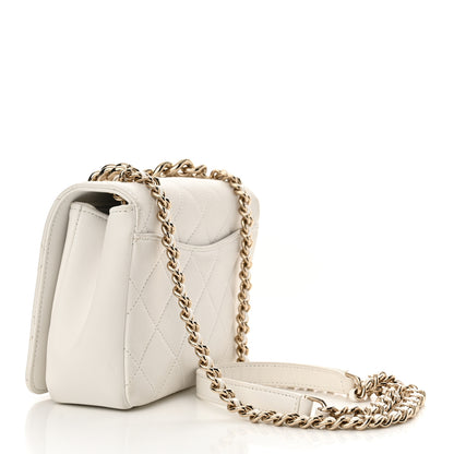Chanel Lambskin Quilted Studded Beauty Begins Flap White 3 of 17