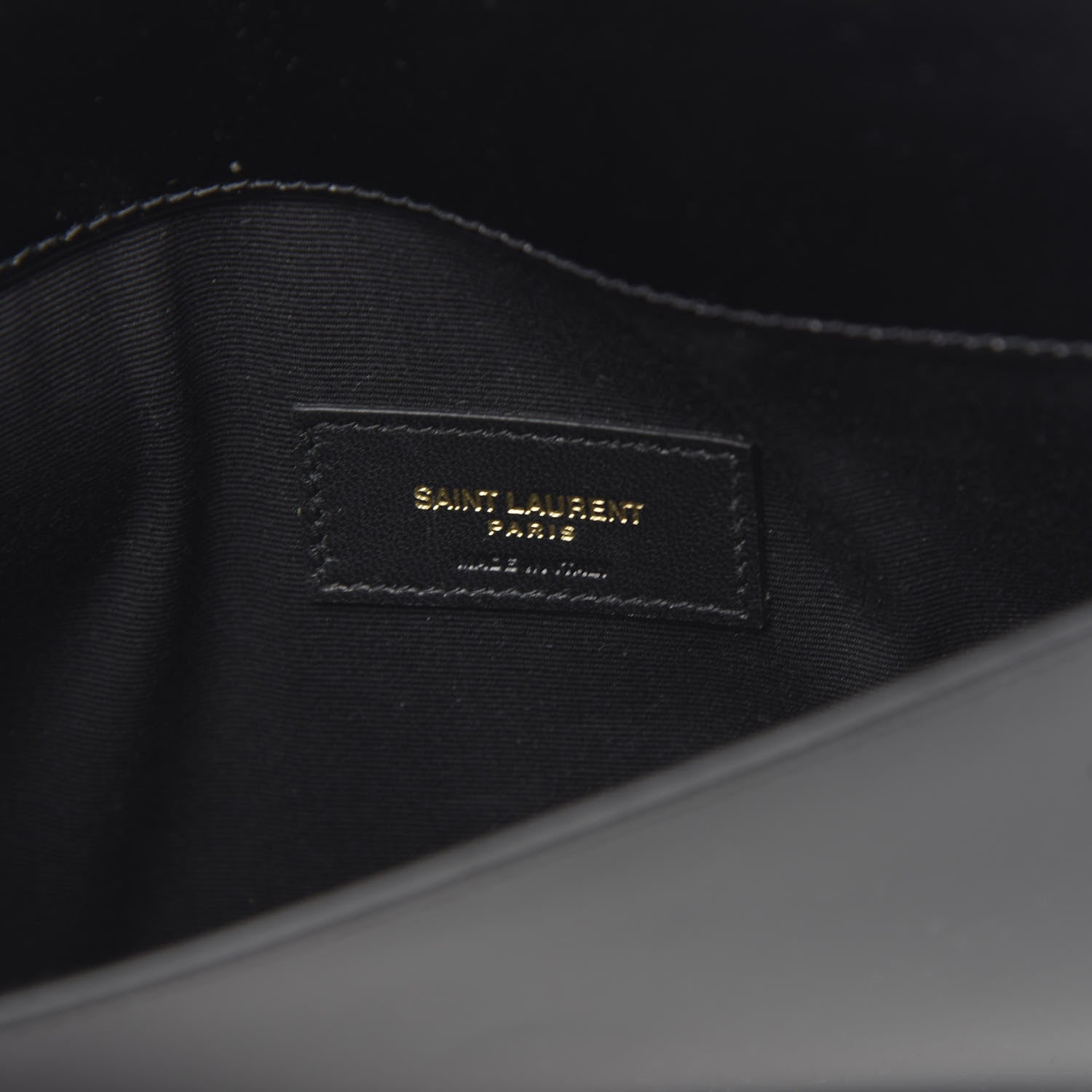 Saint Laurent Smooth Shiny Calfskin Monogram Uptown Pouch Black 6 of 7