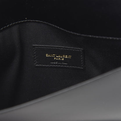 Saint Laurent Smooth Shiny Calfskin Monogram Uptown Pouch Black 6 of 7