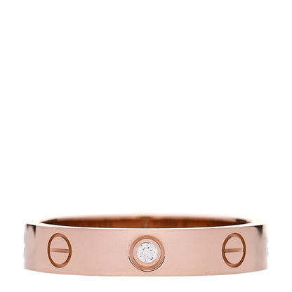 Cartier 18K Pink Gold Diamond 4mm LOVE Wedding Band Ring 56 7.75 1 of 5