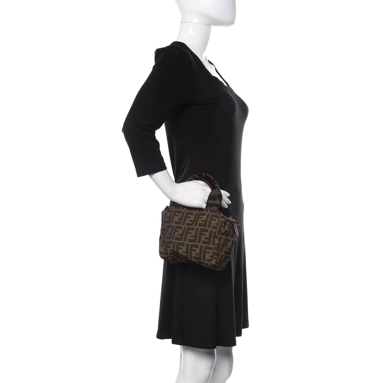 Fendi Fabric FF 1925 Mini Cosmetic Bag Tobacco 2 of 9