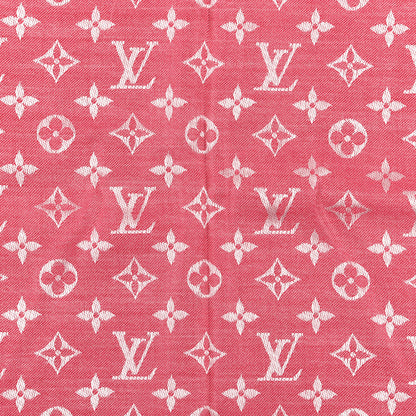 Louis Vuitton Wool Silk Monogram Denim Shawl Pivoine 2 of 3