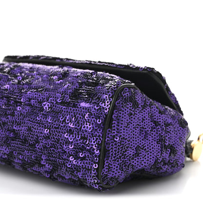 Dolce & Gabbana Sequin Small Miss Sicily Satchel Purple 9 of 9
