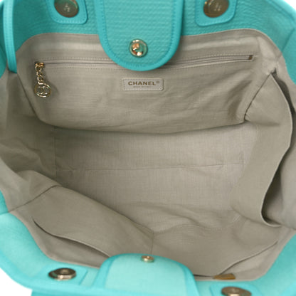 Chanel Mixed Fibers Medium Deauville Tote Turquoise 6 of 10