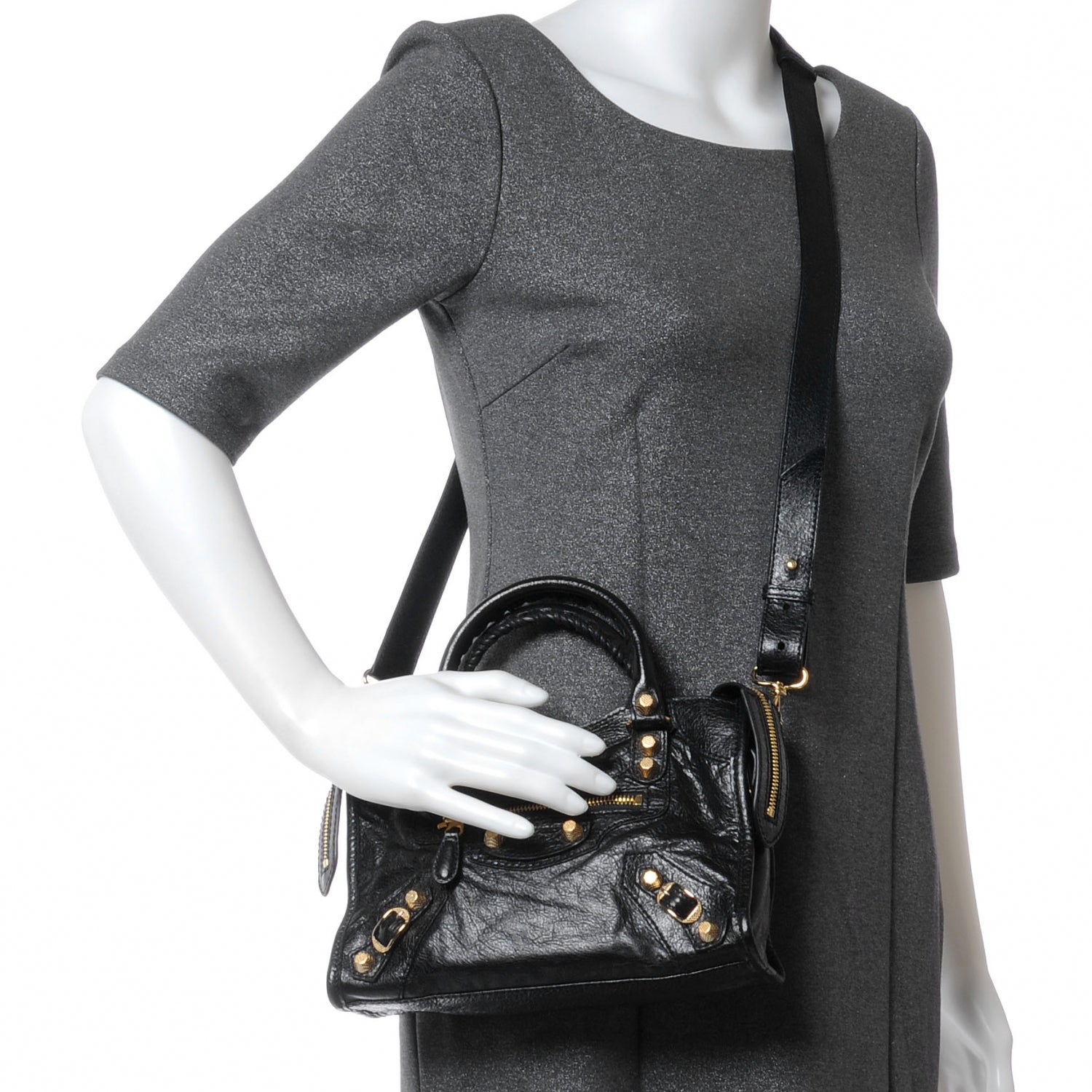 Balenciaga Agneau Giant 12 Gold Hardware Mini City Black 2 of 7