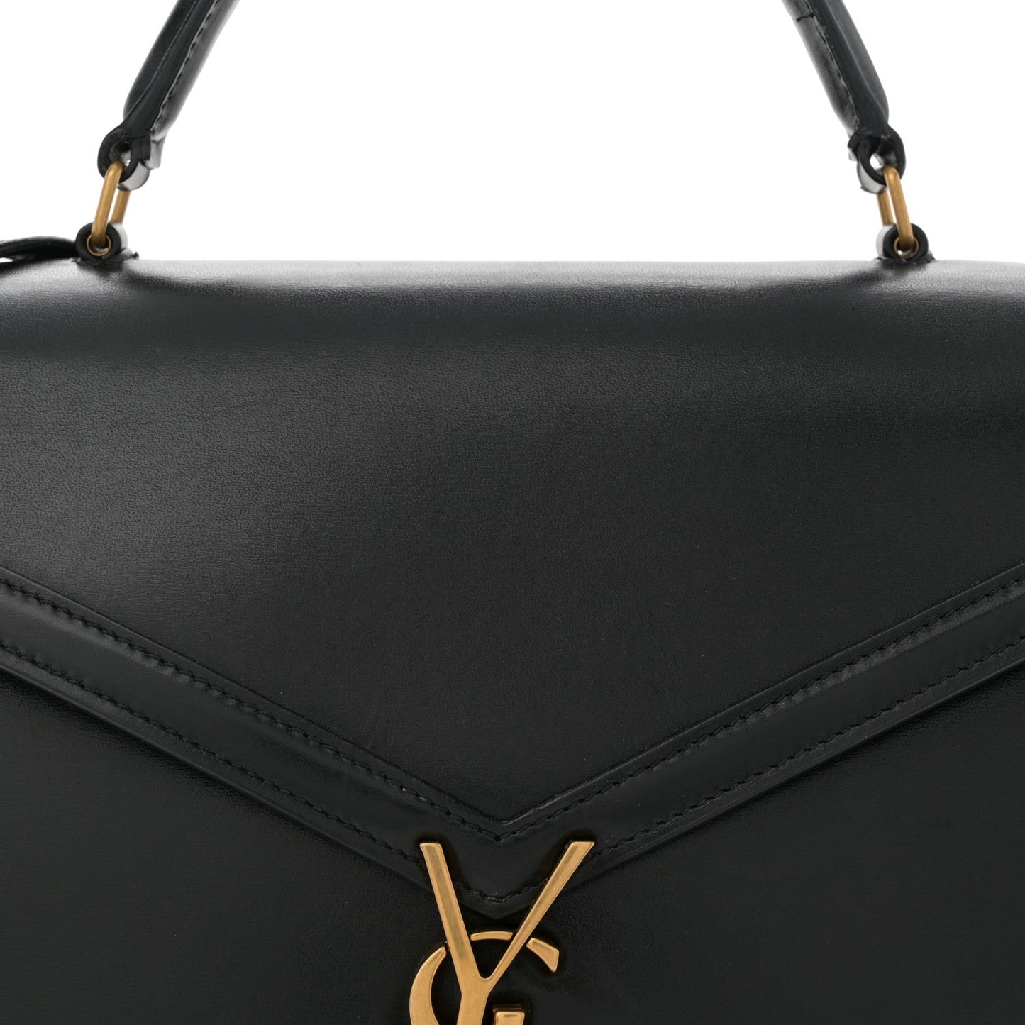 Smooth Calfskin Medium Classic Monogram Cassandra Top Handle Black Rouge Legion