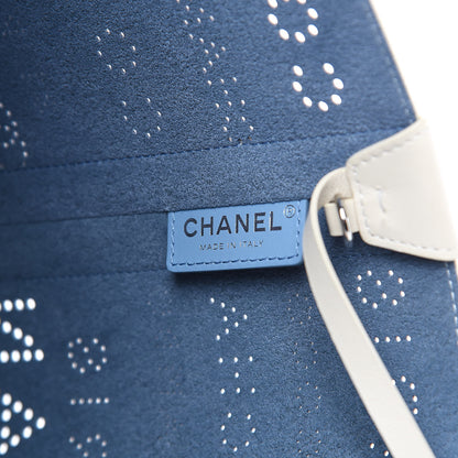 Chanel Calfskin Tweed Small Logo Eyelets Shopping Tote Beige 8 of 11