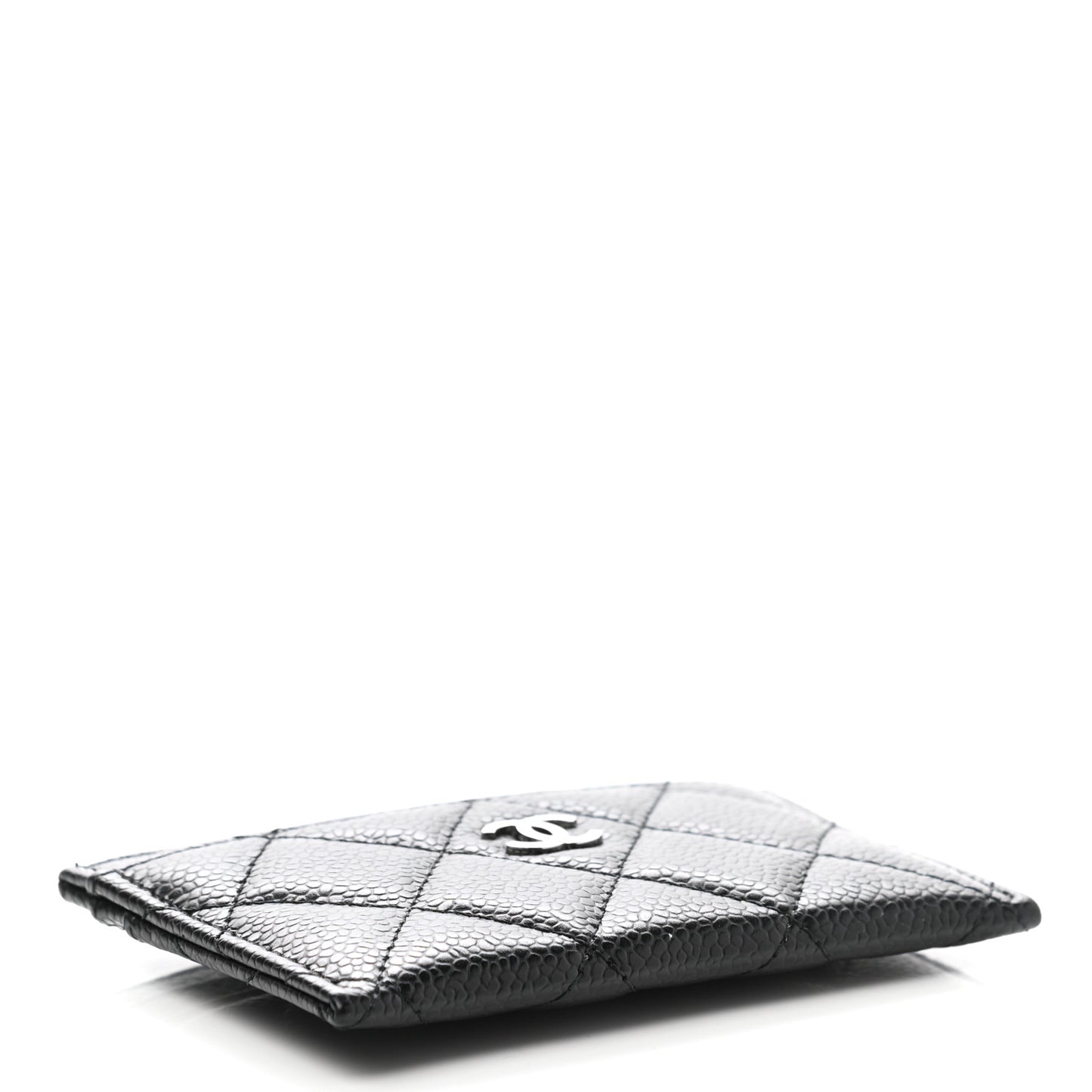 Caviar Quilted Card Holder Black