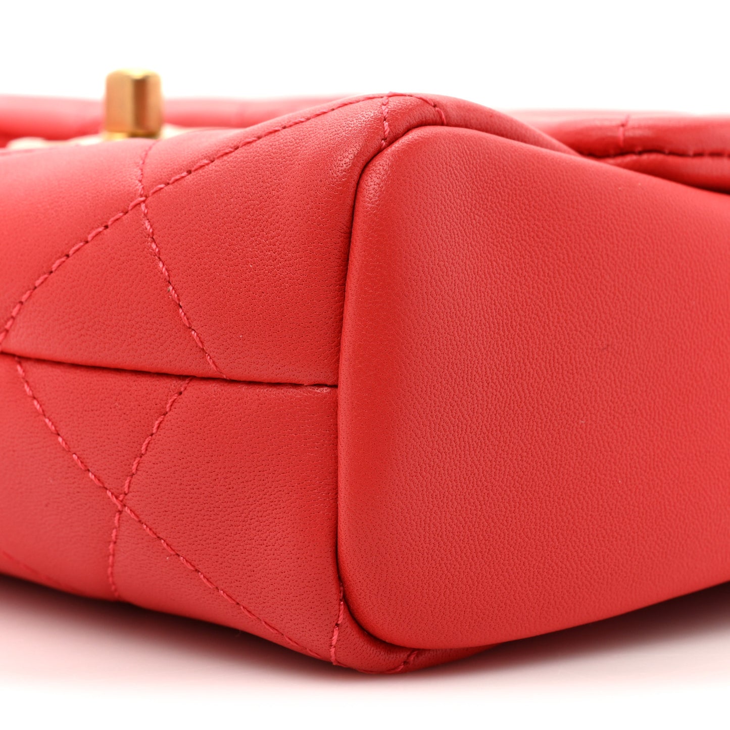 Lambskin Quilted Side-Packs Red