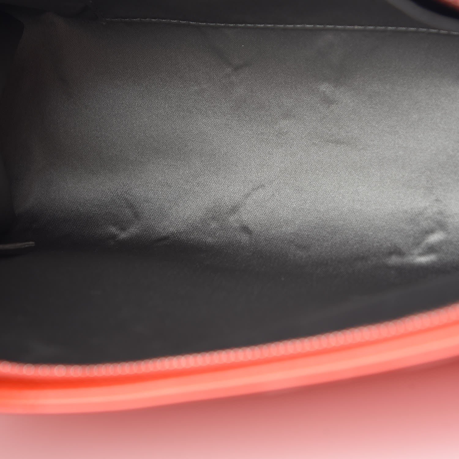Chanel Patent Calfskin Lucky Symbols Pochette Coral 9 of 9