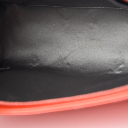 Chanel Patent Calfskin Lucky Symbols Pochette Coral 9 of 9