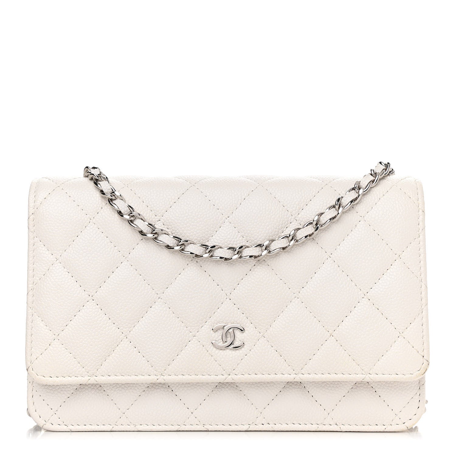 Chanel Caviar Quilted Wallet On Chain WOC White 1 of 14