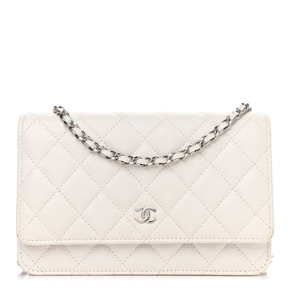 Chanel Caviar Quilted Wallet On Chain WOC White 1 of 14