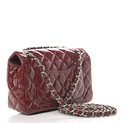 Chanel Patent Calfskin Quilted Mini Rectangular Flap Dark Red 2 of 5