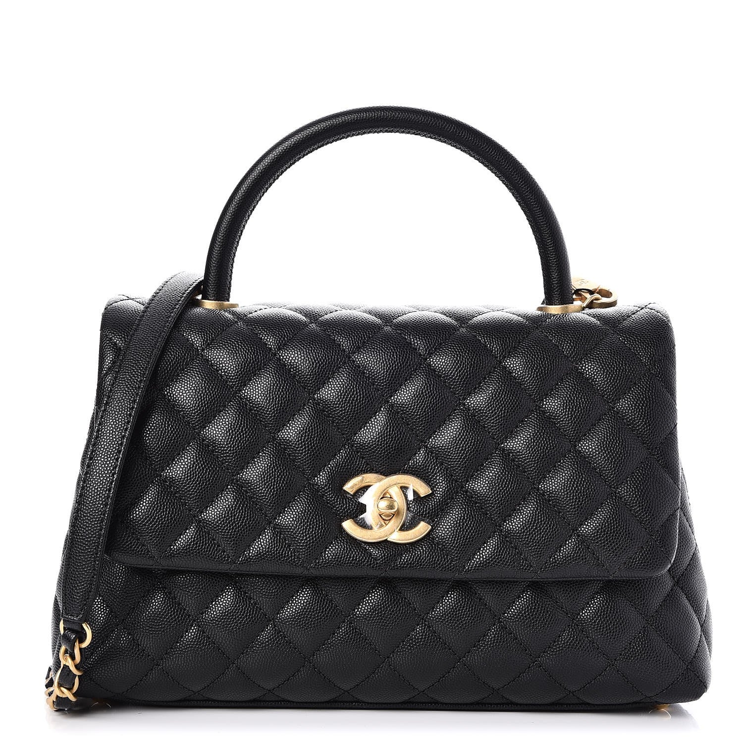 Chanel Caviar Quilted Small Coco Handle Flap Black 1 of 9
