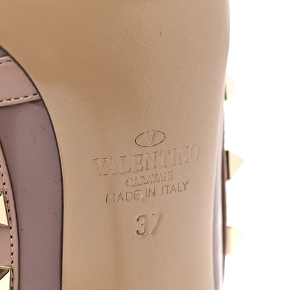 Valentino Garavani Patent Nappa Rockstud Ankle Strap 100mm Pumps 37 Dark Mauve Poudre 6 of 9