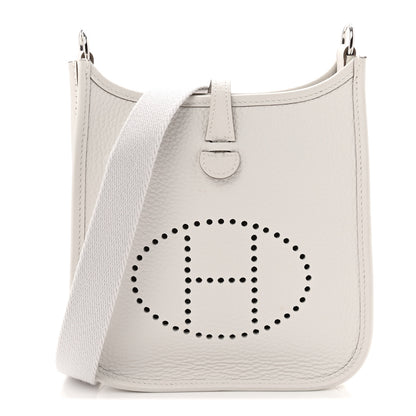 Hermes Taurillon Clemence Evelyne TPM Gris Pale 1 of 10