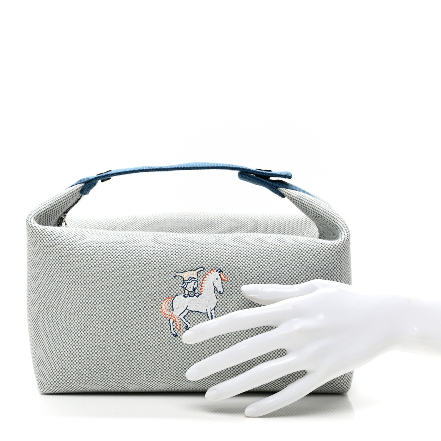 Hermes Canvas Large Bride-A-Brac Cabriole Case Bleu Nattier 2 of 7