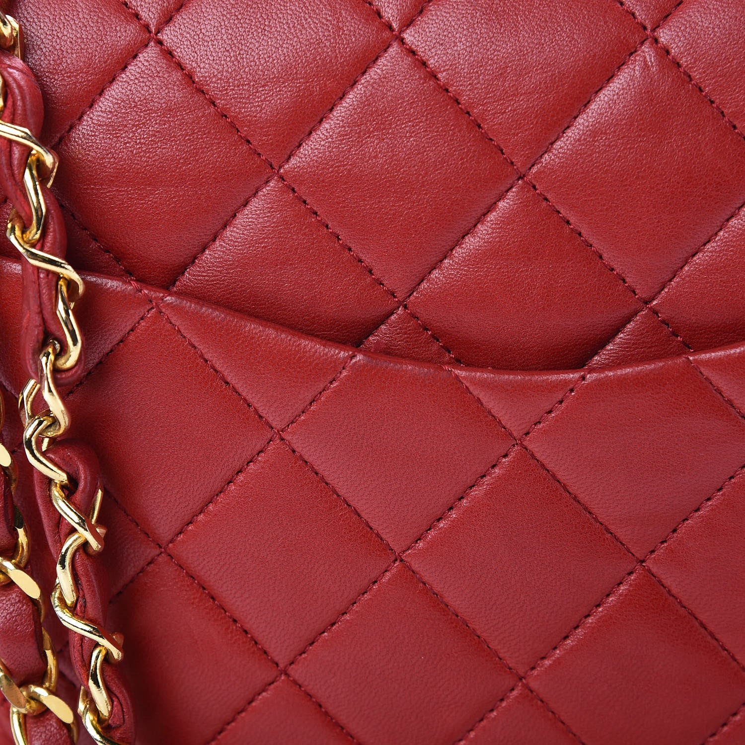 Chanel Lambskin Quilted Medium Double Flap Red 14 of 18