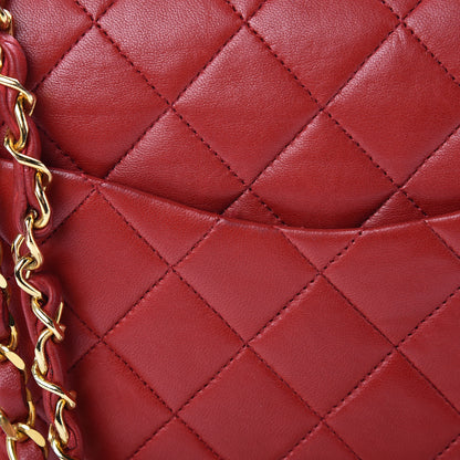 Chanel Lambskin Quilted Medium Double Flap Red 14 of 18