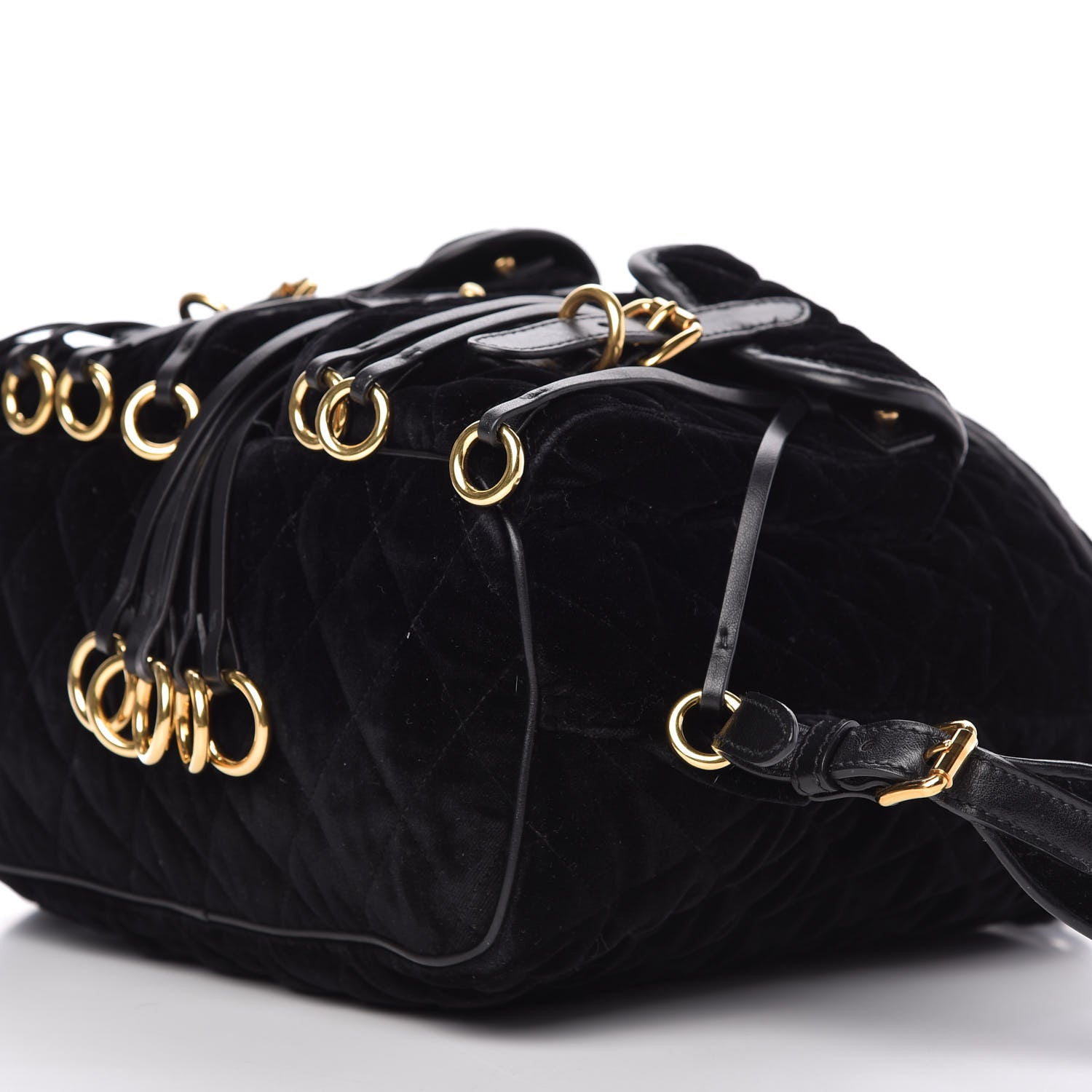 Prada Velluto Velvet Impunture Corsaire Backpack Black 7 of 10