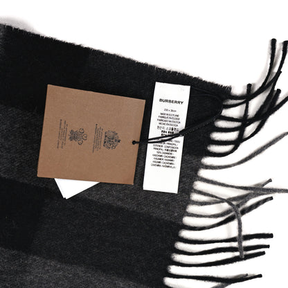 Burberry Cashmere Half Mega Check Scarf Charcoal 4 of 4