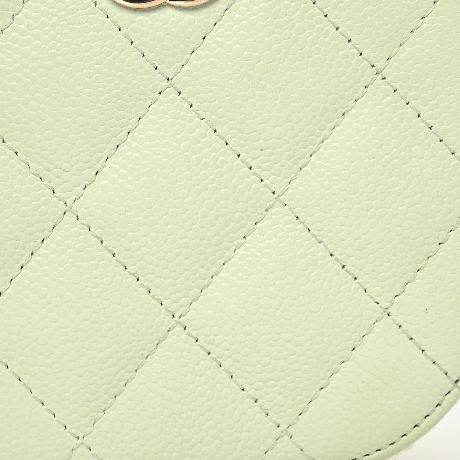 Chanel Caviar Quilted Round Handle With Care Vanity With Chain Light Green 9 of 12