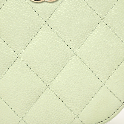 Chanel Caviar Quilted Round Handle With Care Vanity With Chain Light Green 9 of 12