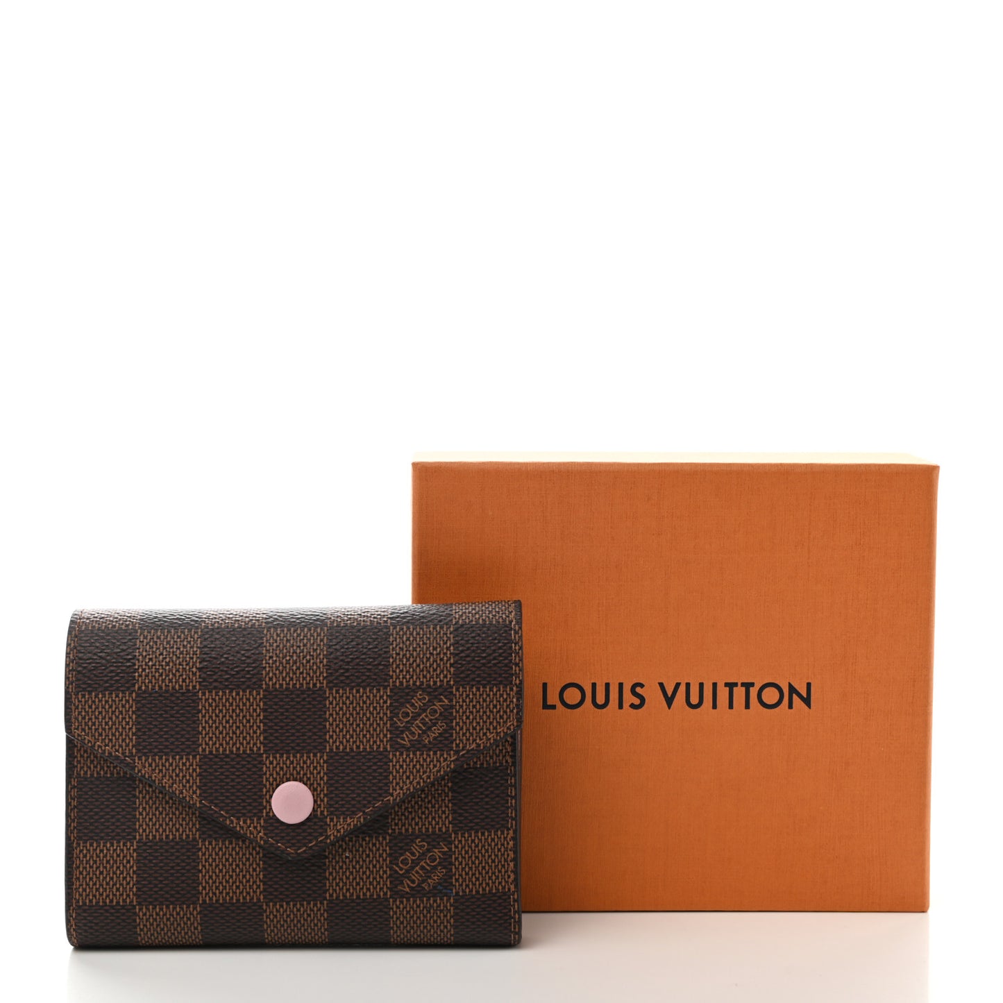 Damier Ebene Victorine Wallet Rose Ballerine