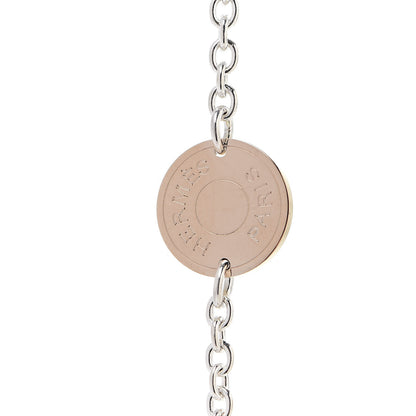 Hermes Sterling Silver 18K Rose Gold Confettis Long Necklace 80 3 of 5