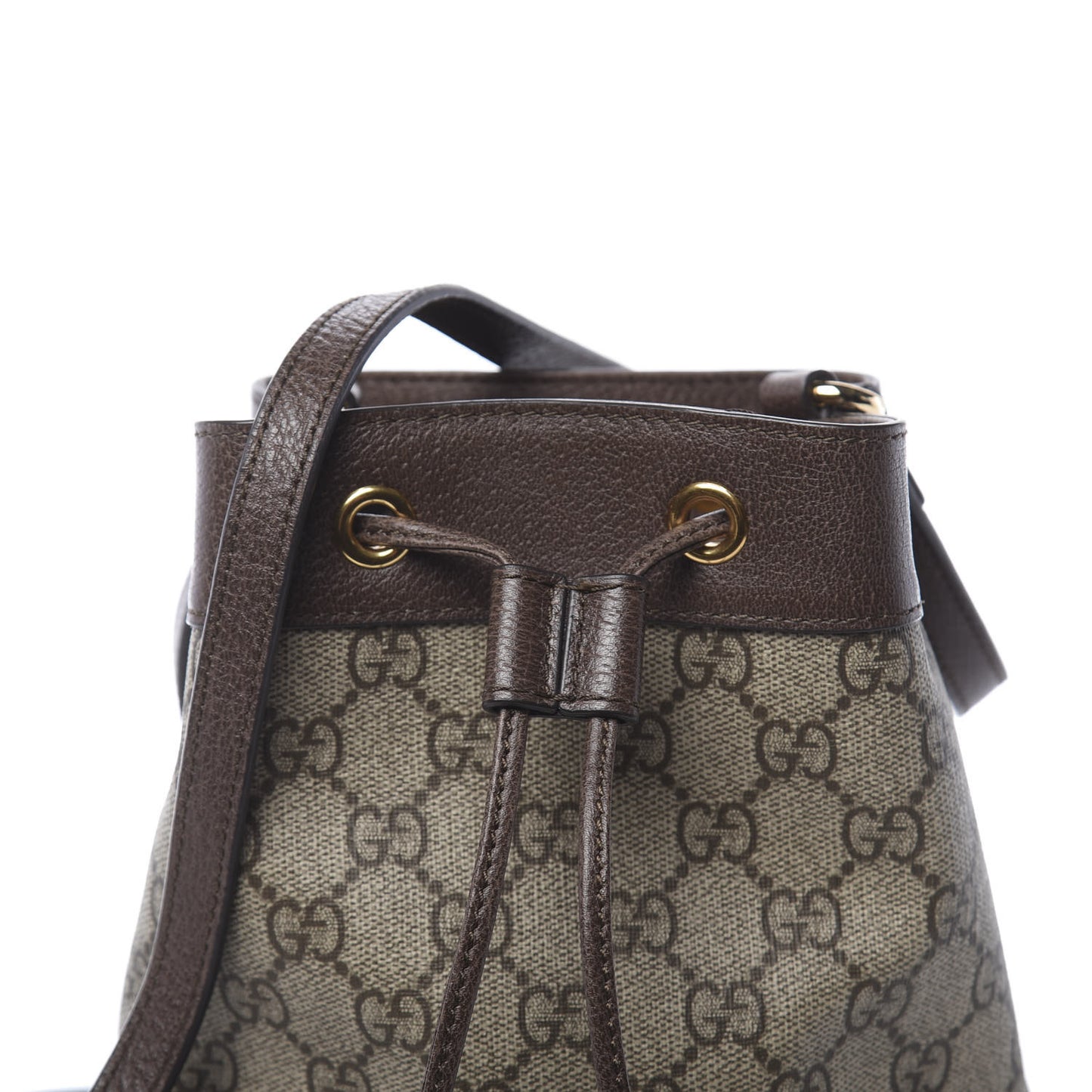GG Supreme Monogram Web Mini Ophidia Bucket Bag Brown