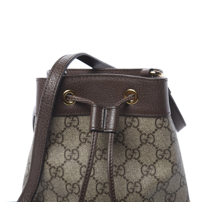 Gucci GG Supreme Monogram Web Mini Ophidia Bucket Bag Brown 10 of 10