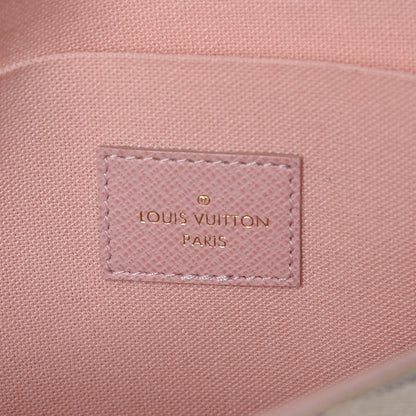 Louis Vuitton Damier Azur Pochette Felicie Chain Wallet Rose Ballerine 8 of 12