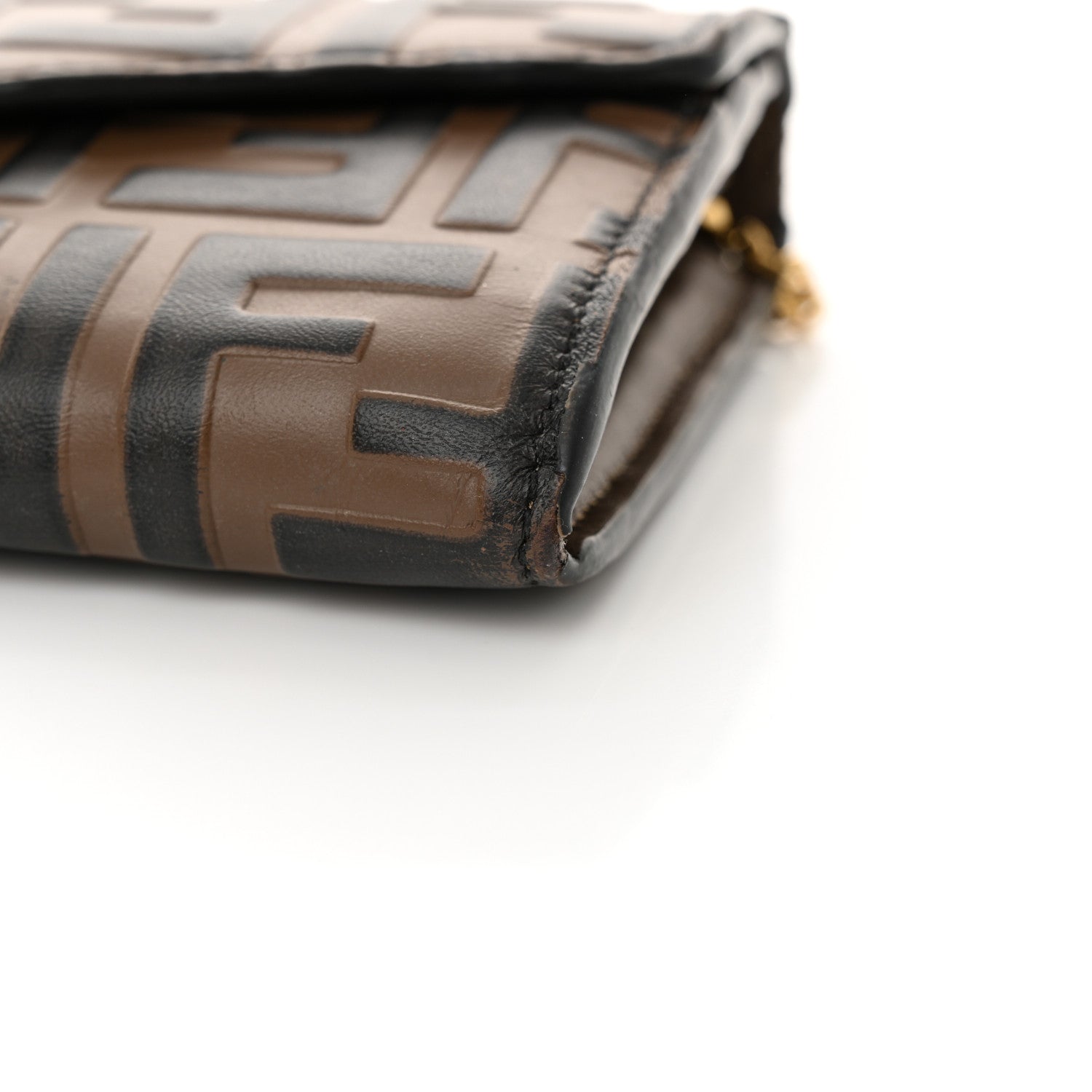 Fendi Vitello Soft FF Diamonds Continental Envelope Wallet On Chain Maya Black 14 of 14