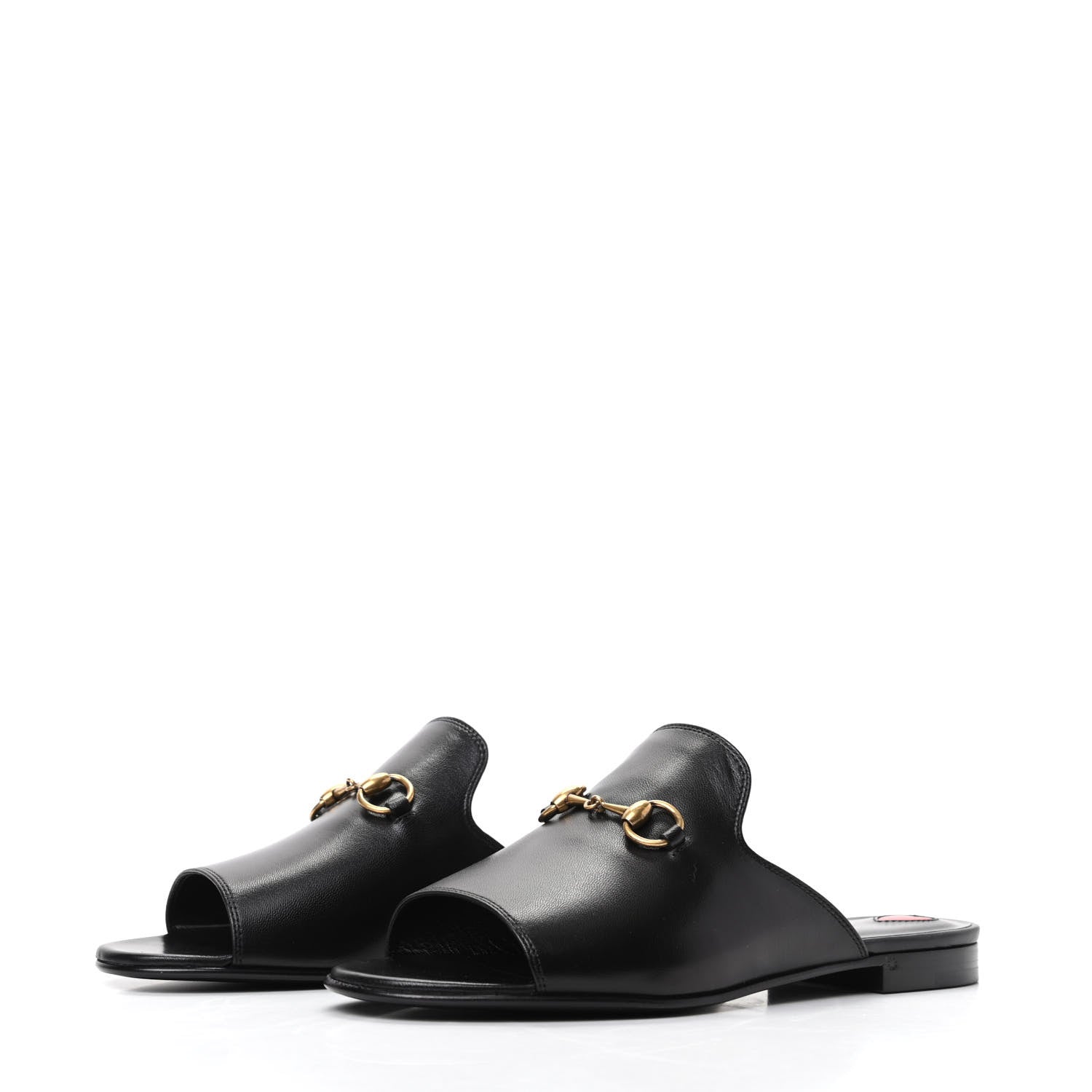 Gucci Malaga Kid Horsebit Slide Sandals 36 Black 3 of 8