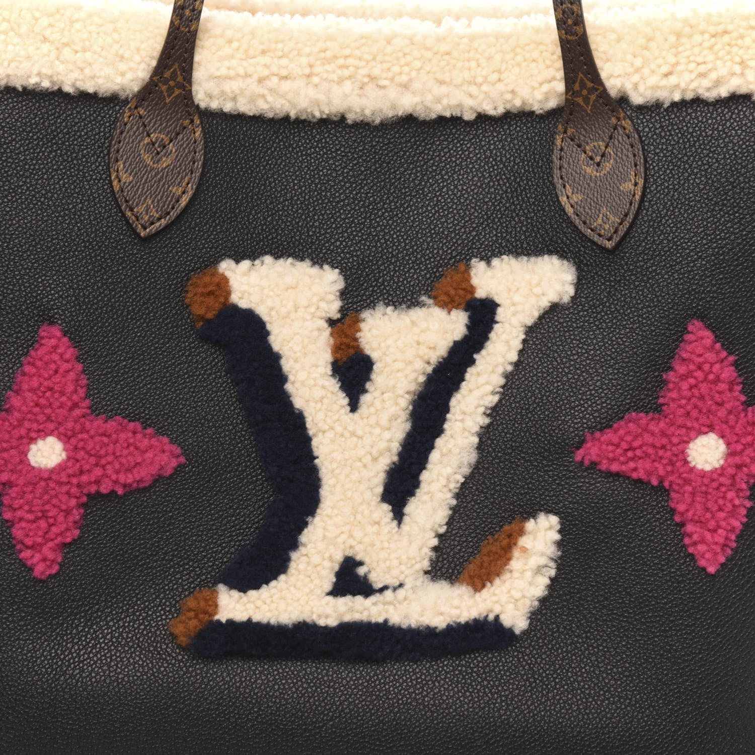 Louis Vuitton Calfskin Monogram Teddy Neverfull MM Black 10 of 10