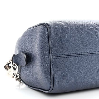 Louis Vuitton Metallic Empreinte Monogram Giant Speedy Bandouliere 20 Navy Nacre 8 of 11
