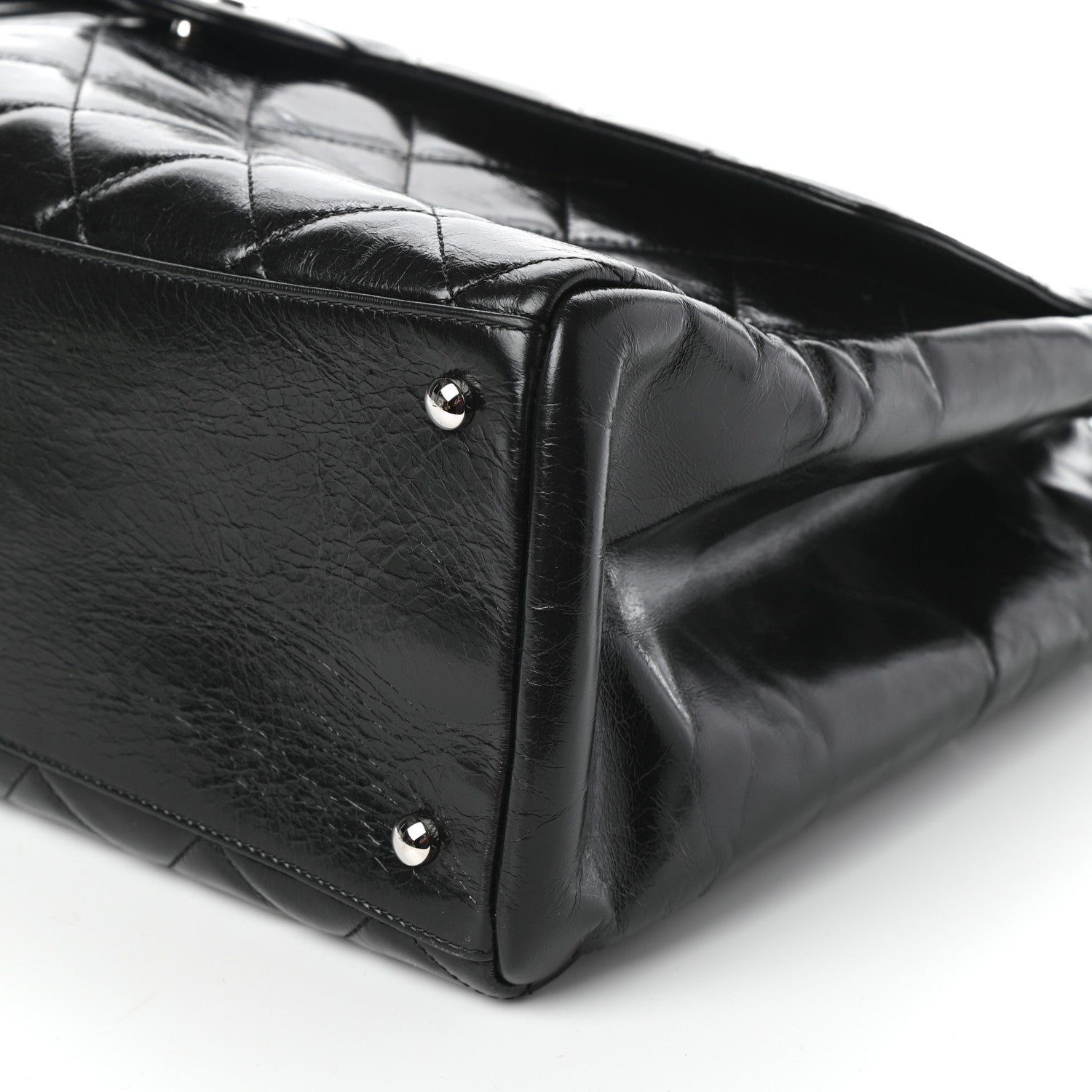 Chanel Glazed Calfskin Quilted Large CC Delivery Tote Black 10 of 10
