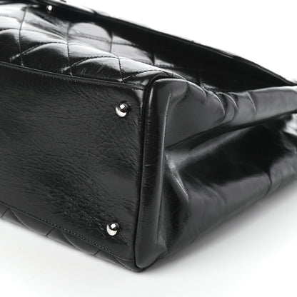 Chanel Glazed Calfskin Quilted Large CC Delivery Tote Black 10 of 10