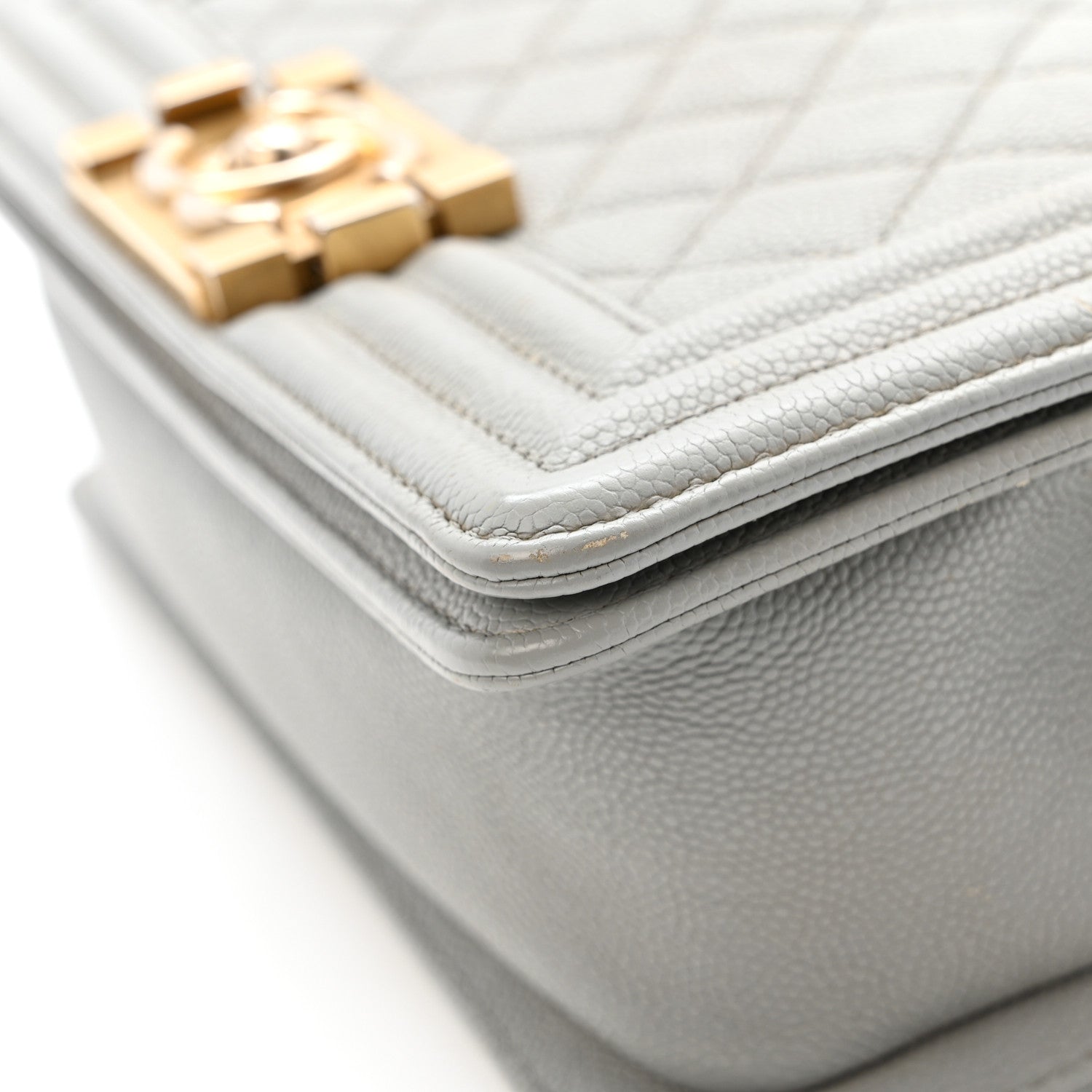 Chanel Caviar Quilted Small Boy Flap Light Grey 14 of 15